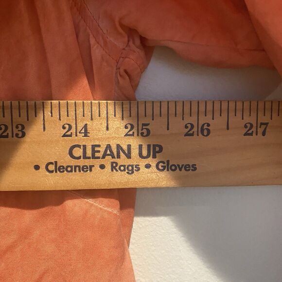 Jane + Delancey Top Women 1X Orange Watercolor Roll Tab Boho Fall Colors - Picture 8 of 11